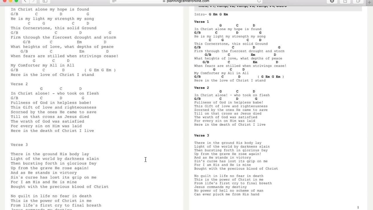 Planning Center Editing Chord Charts