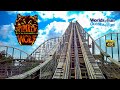 2022 timber wolf roller coaster  on ride front seat 4k pov worlds of fun