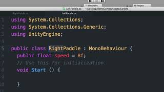 5.Pong in Unity - Advanced Paddle and Basic Ball