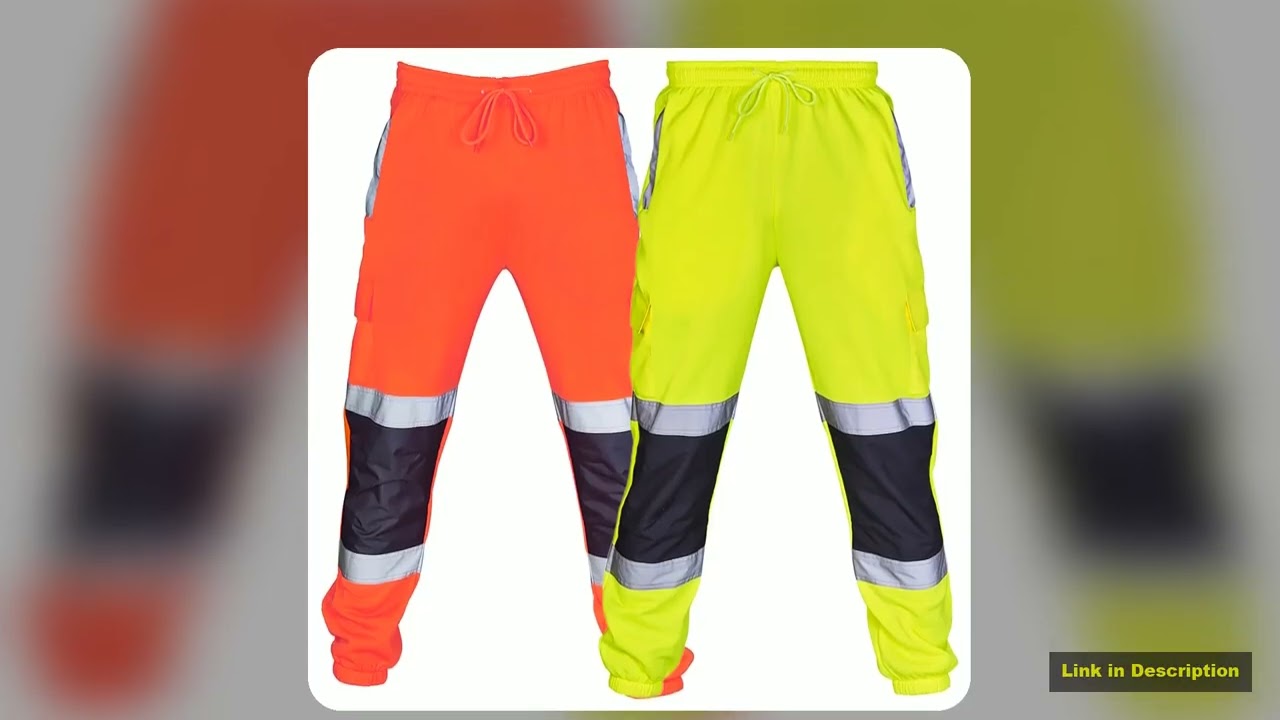 Reflective Safety Pants Mens Work Uniform High Visibility Outdoor Construction Worker Loose