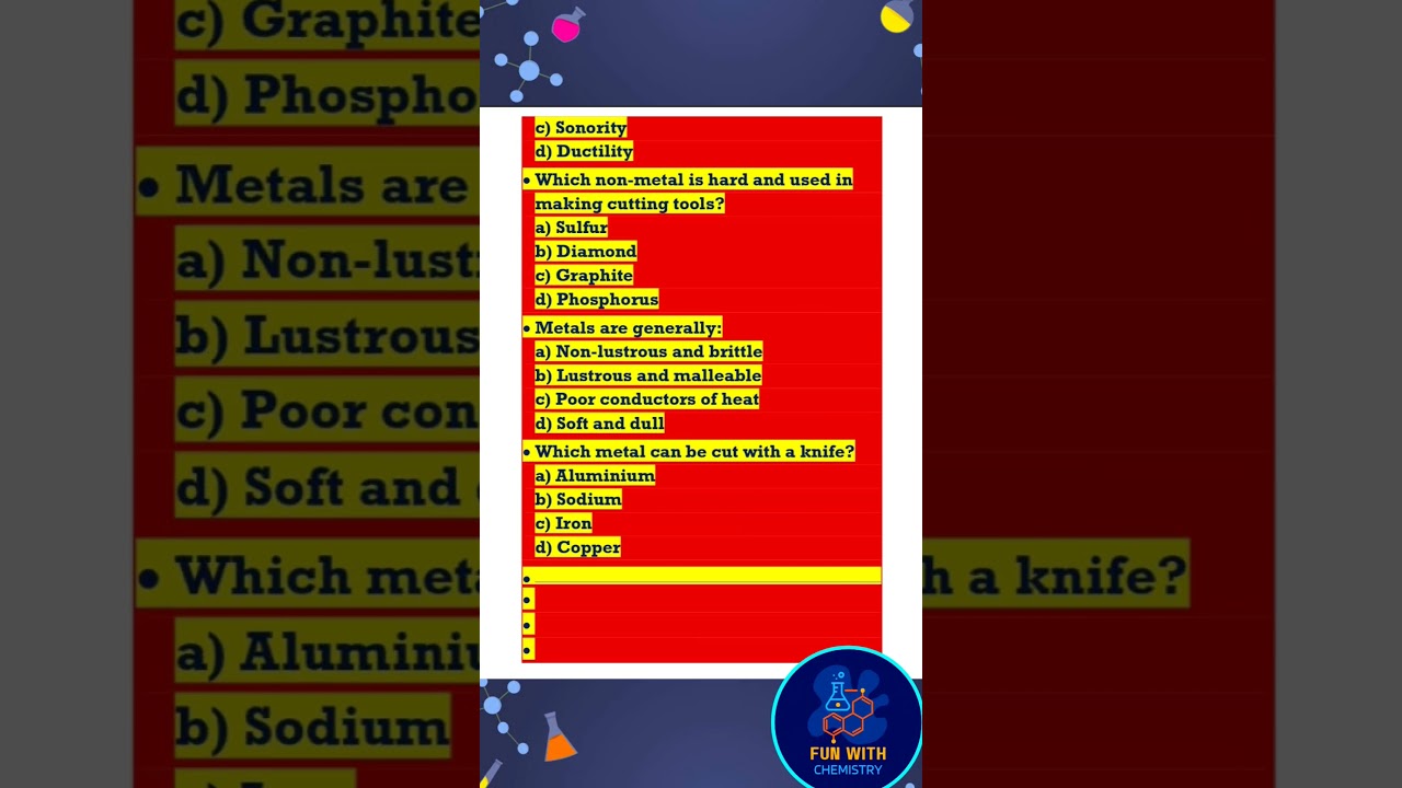Curiosity Quiz | Metal & Non-metal | Class VII Science| 