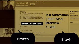 Test Automation Mock Interview  [7+ YOE] Major Skills: Java, Selenium, Cucumber, BDD, Rest Assured