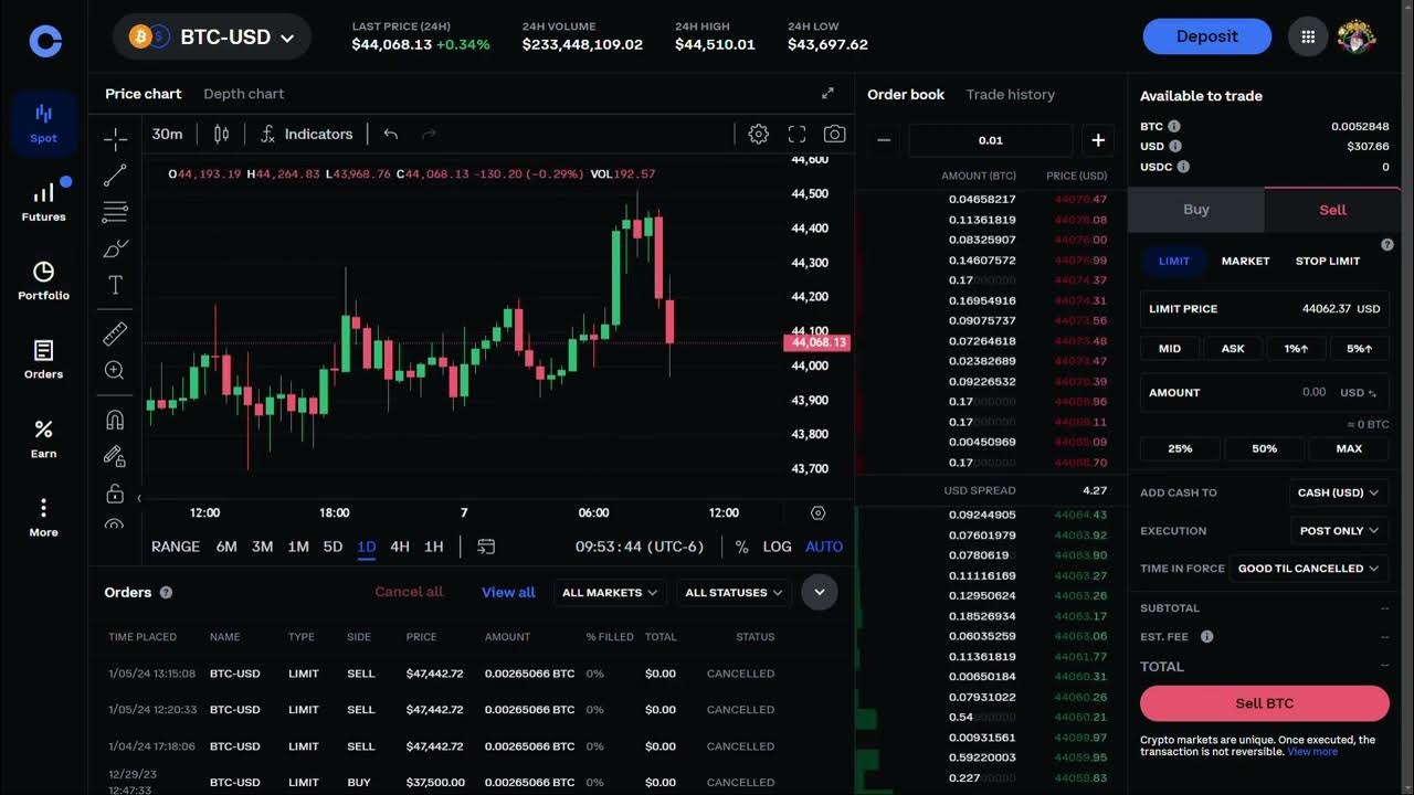 Coinbase Advanced Limit Sell order - YouTube