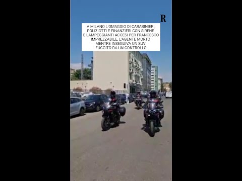 Video Vigile morto nell'inseguimento: l'omaggio con le sirene di carabinieri, poliziotti e finanzieri