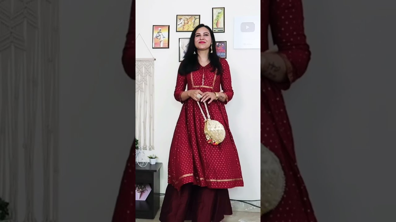 Anarkali kurti with sharara 