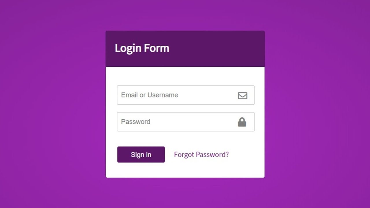Login Form using HTML CSS & JavaScript | Password Show and Hide Toggle Button