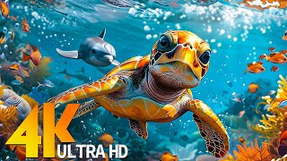 Aquarium 4K Video UHD(60fps)  Sea Animals With Relaxing Music  Rare & Colorful Sea Life Video