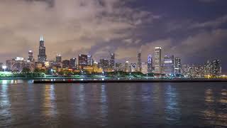 [4K] Timelapse Sequence of Chicago, USA - The Skyline at Night