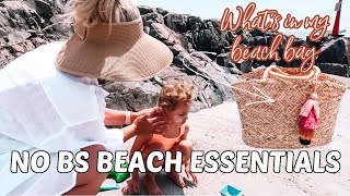 NO BS BEACH ESSENTIALS| WHAT'S IN MY BEACH BAG| Aesthetic & Minimalist| Tres Chic Mama