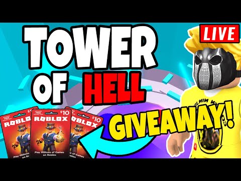 Tower Of Hell With Viewers Robux Giveaway Come Join Youtube - how to get turkey tail roblox free robux giveaway now