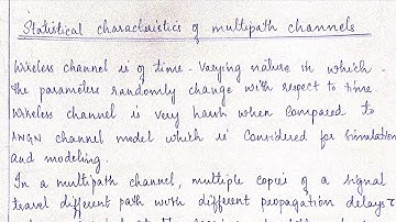 EC302 Module 6 Part 2: Statistical characteristics of multipath channels