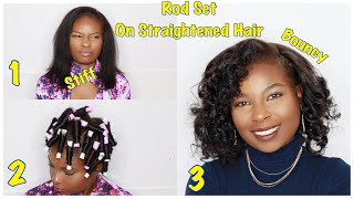 Rod Set On Straightened Hair | Old School Hairstyle | Sekoya Hicks