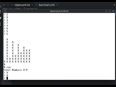 COMAL Program to read numbers, then draw a Bar Chart. #comal #coding #maths