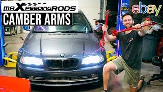 EBAY E46 CAMBER/CONTROL ARM INSTALL! Maxpeeding Rods! REVIEW Ep.4