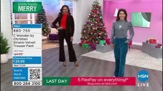 C Wonder by Christian Siriano Velvet Trouser Pant