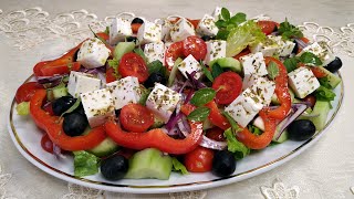 Insalata Greca - Fresca e Deliziosa con Feta e Pomodorini,  perfetto per  l'Estate