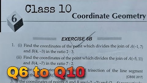 Coordinate Geometry Ex 6B Q6 to Q10  Class 10 RS Aggarwal | CBSE | New syllabus | Rajmith study