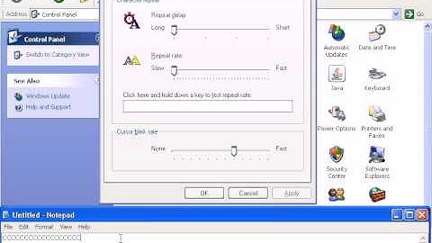More Advanced Features Of Windows XP - Windows Control Panel Keyboard Options