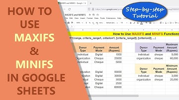Google Sheets MAXIFS & MINIFS Function | Get Max & Min Values Based on Conditions | Tutorial
