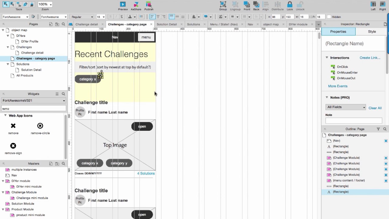 Axure OOUX Prototyping Timelapse - YouTube