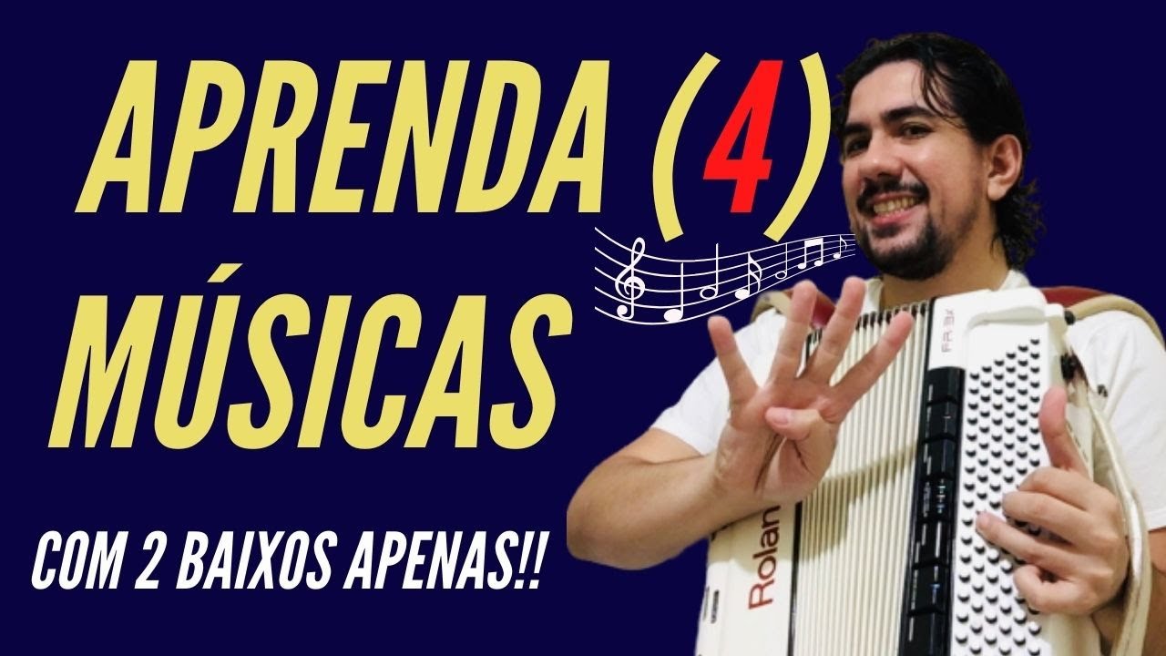 Aprenda 4 Músicas FÁCEIS no Acordeon (Sanfona) com 2 BAIXOS simples