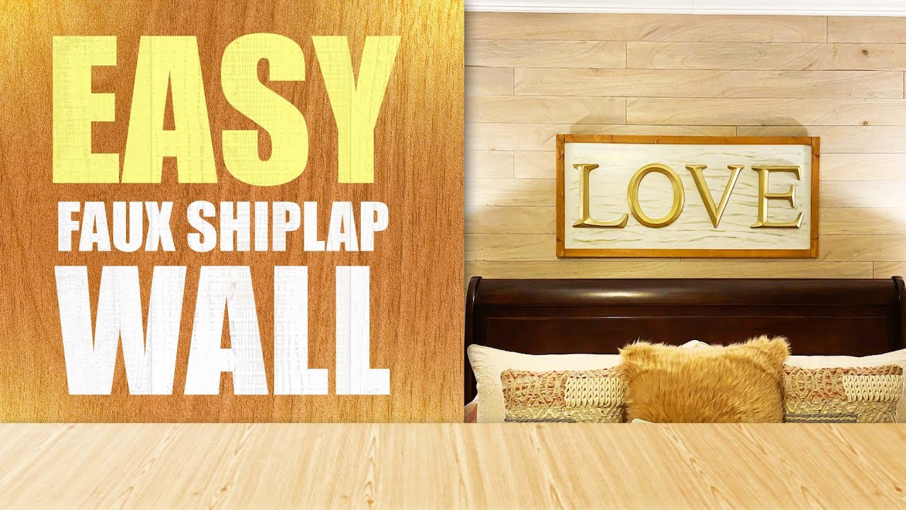 AWESOME Faux Shiplap Wall Tutorial (Easy To Install) - YouTube