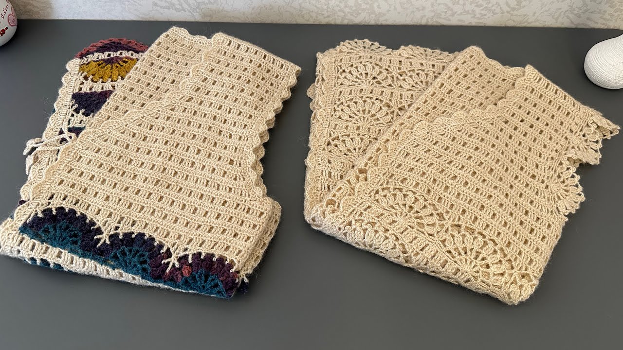 Вязаный крючком жилет💝Жилет с кружевной отделкой Модель 2. ЧАСТЬ (с субтитрами)