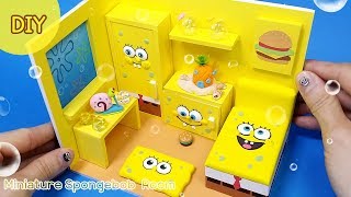 DIY miniature dollhouse - Spongebob Room !!