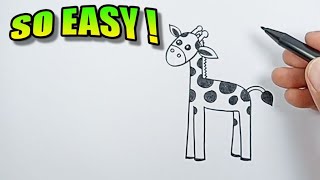 how to draw a giraffe step by step easy drawings