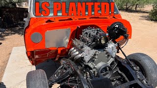 72 C10 LS SWAP!! ENGINE IS IN!!!!