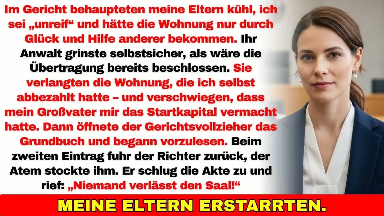 Meine Eltern forderten im Gericht meine Wohnung — bis der Gerichtsvollzieher das Grundbuch öffne