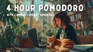 Library Ambience & Brown Noise Pomodoro | 50-10 intervals ☕️📚 for ADHD Focus screenshot 1
