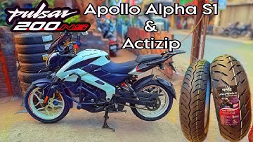 Pulsar NS200 Apollo Alpha S1 & Actizip Tyre install | 140/60/R17 /100/80/17 | 2025