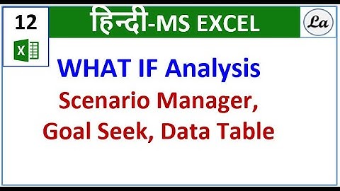 What IF Analysis | MS Excel | Hindi