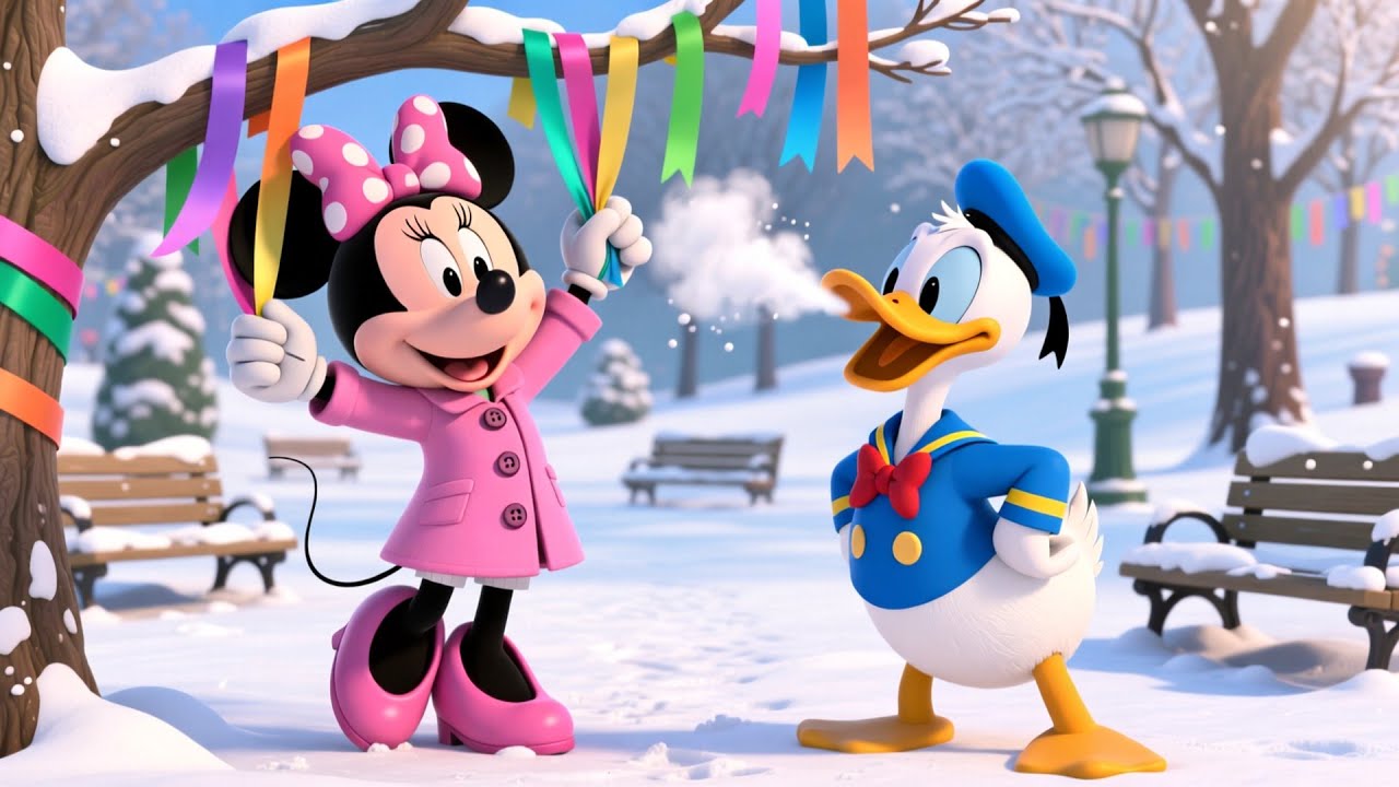 🎀 Minnie Mouse & Donald Duck Winter Hot Chocolate Festival | 3D Cartoon Story for Kids Adventure ❄️☕