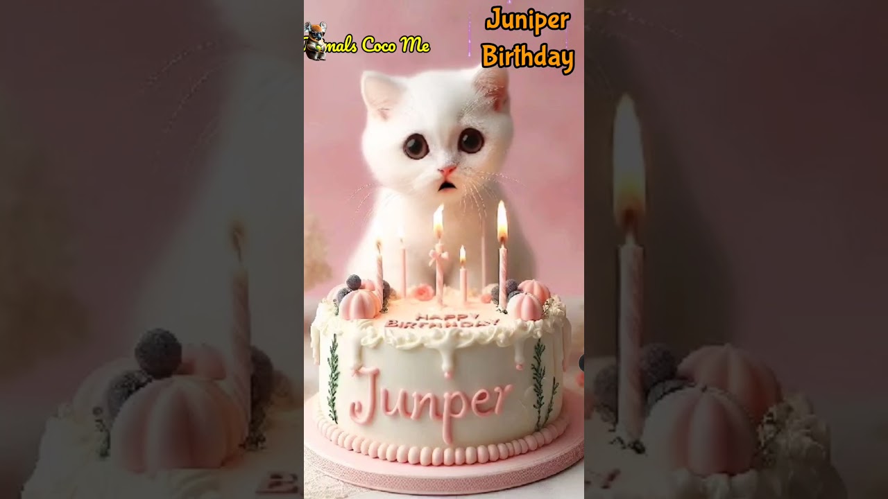 HAPPY BIRTHDAY TO YOU JUNIPER | HAPPY BIRTHDAY SONG WITH NAMES | Adorable Cute Cat 😺  