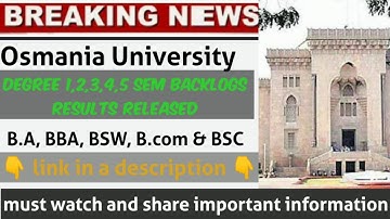 #OUDegreeresults 1,2,3,4,5 Sem backlogs results released