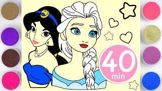 Sand painting princesses for kids and toddlers