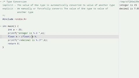 Type Convertion in C Language || Implicit and Explicit || Type Casting in C
