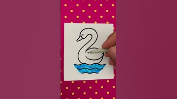 How to Draw Number 2 as a Swan   #2 #swan #drawing #painting #art