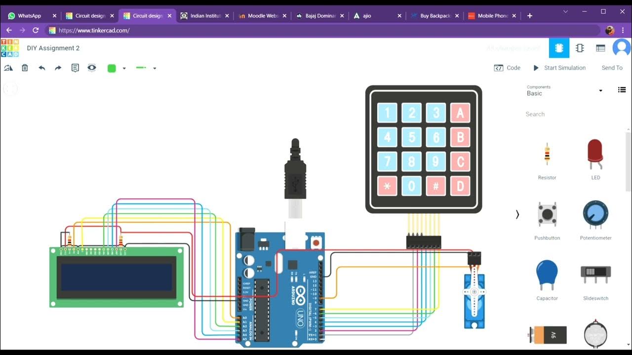 Tinker Cad Digital Keypad Security Door Lock System Using Arduino