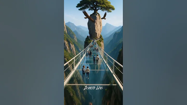 It's unimaginable to be on a glass bridge in the middle of a ravine #shorts #feedshorts