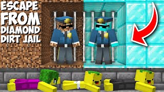 How my FAMILY ESCAPED FROM THE DOUBLE DIAMOND DIRT JAIL in Minecraft ? ESCAPE FROM PRISON !