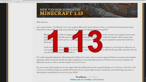 Hypixel Now Supports 1.13