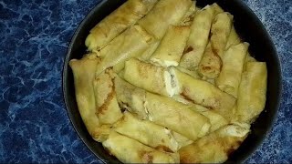 Блинчики с творогом и изюмом в духовке