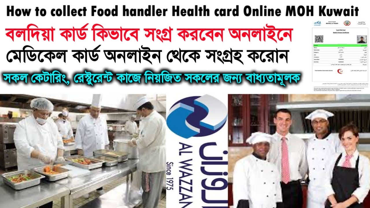 How to collect Food handler Health card Online MOH Kuwait YouTube