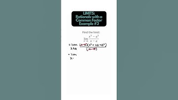 Limits - Solving limits Rationals involving a Common Factor #calculus #limits #math #shorts