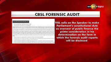 TISL requests speaker to publicize the contents of bond scam forensic audit