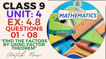 Class 9 | Math | Unit 4 | Exercise 4.8 | Question 1 - 8 || Class 9 Math Chapter 4 Ex: 4.7 Q 1 - 8