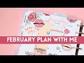 PLAN WITH ME | FEBRUARY MONTHLY VALENTINE’S DAY | HAPPY PLANNER CLASSIC